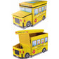 School Bus Design Storage box cum Sitting Stool Cartoon Children's Toy Storage Box for Kids