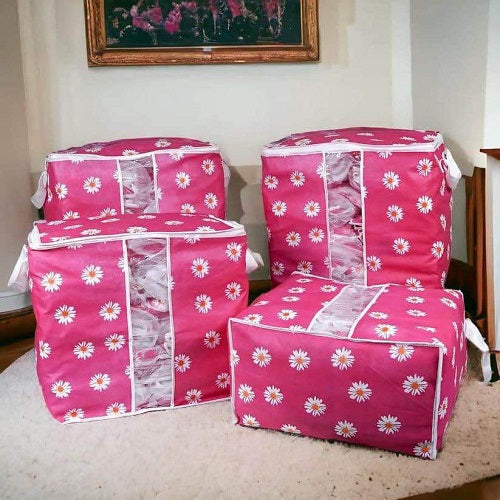 Flower Printed Large Storage Bag High Quality