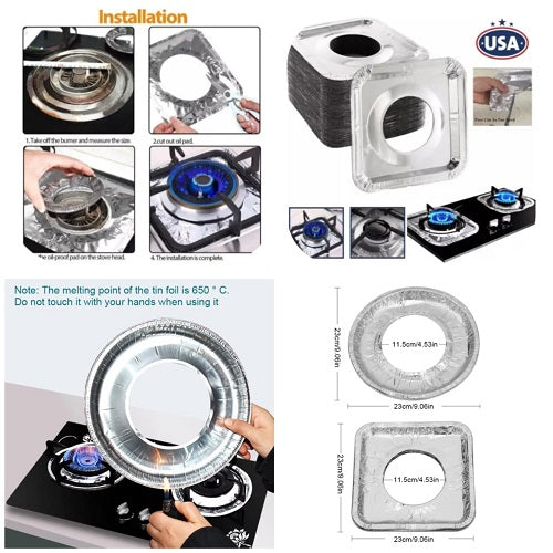 10Pcs Disposable Aluminium Stove Protector Covers