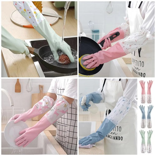 Long Size Silicon Dishwashing Gloves