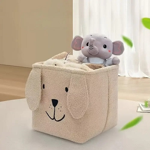 Soft Plush Big Ear Bunny Storage Basket