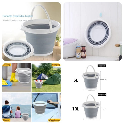 Silicone Folding Collapsible Portable Water Bucket (5 Ltr & 10 Ltr)