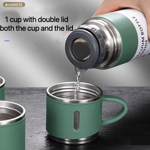 Vacuum Flask Set Stainless Steel Drinking Metal Water Bottle Gift High Quality Vacuum Flask Bottle - 500ml