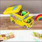School Bus Design Storage box cum Sitting Stool Cartoon Children's Toy Storage Box for Kids