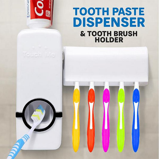 Toothpaste Dispenser Toothbrush Holder
