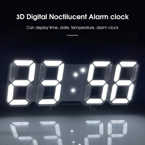 3D LED Digital Clock Wall clock plus table clock with Alarm night glowing