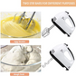 Scarlett 7-Speed Electric Hand Mixer with 4 Pieces Stainless Blender, Egg Cake/Cream Mix, Standard, White