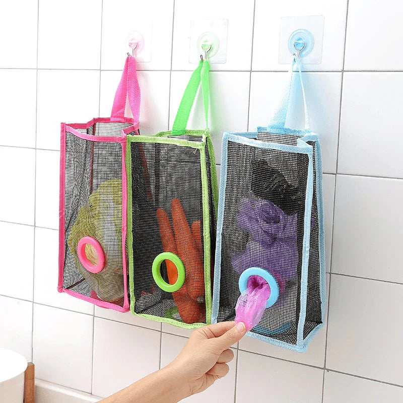 Multi-Purpose Hanging Shopper Dispenser Holder & Organizer Bag