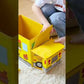School Bus Design Storage box cum Sitting Stool Cartoon Children's Toy Storage Box for Kids