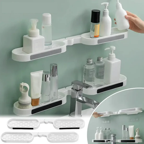 Wall Mounted Shelf Storage Bathroom Revolving Rack