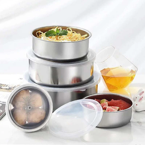 5 Pcs Stainless Steel Bowls Set With Lids